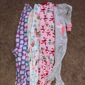 Bundle Of 4 Girls 4T EUC footie Pjs